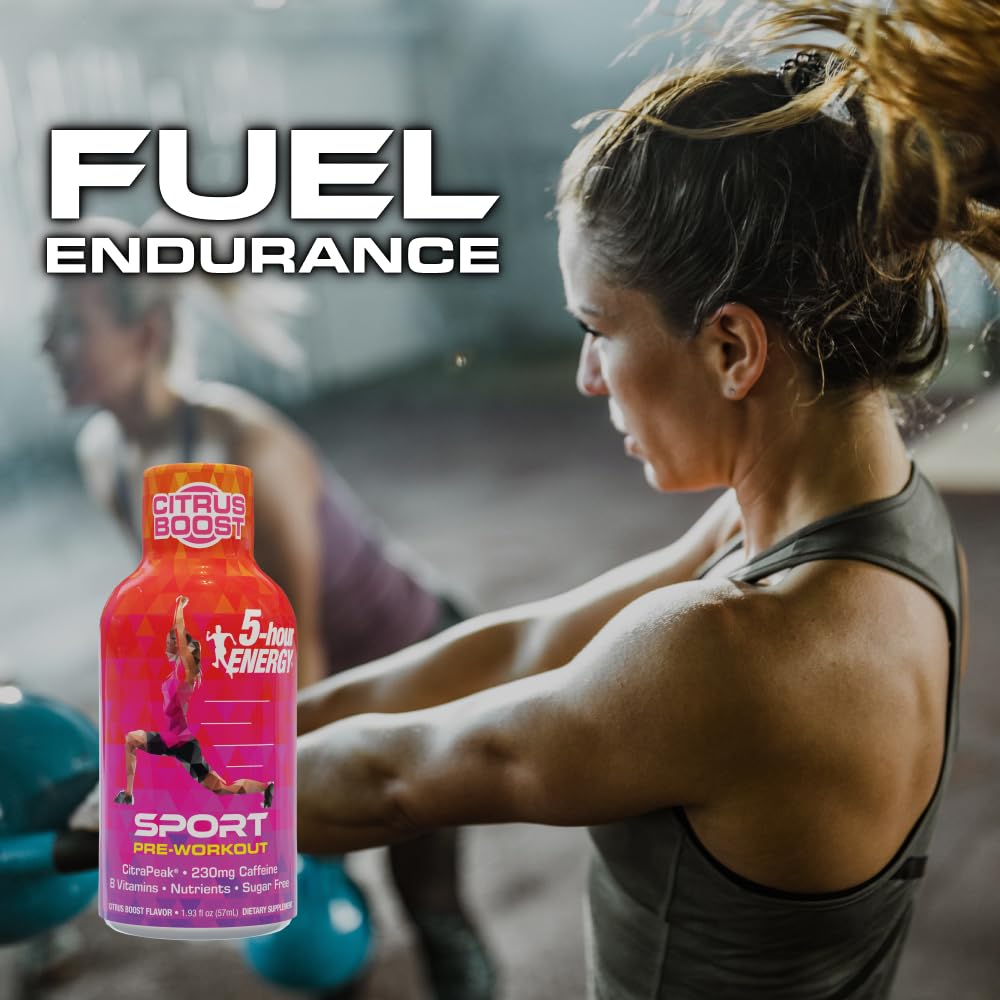 24 Pack of 5-Hour Energy Extra Strength Sport Shots with Citrapeak for Pre-Workout Energy Boost