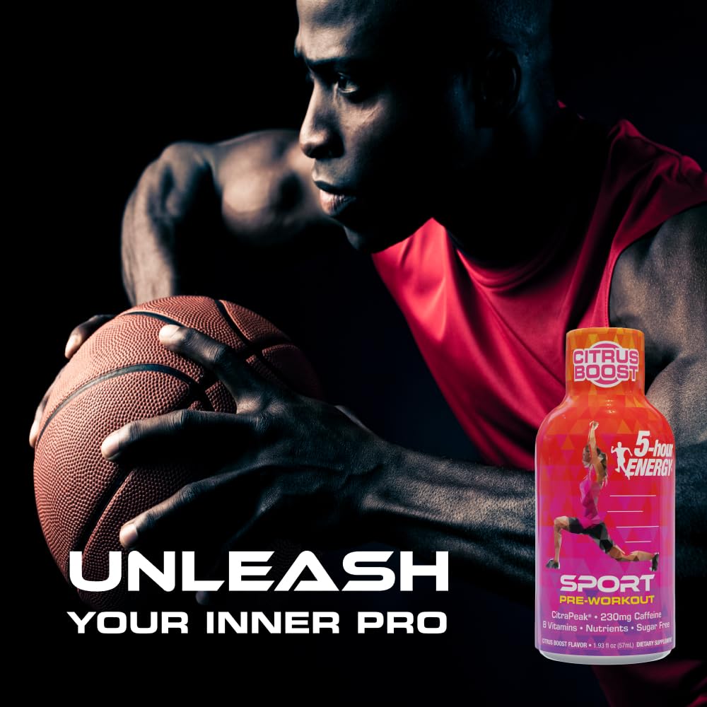 24 Pack of 5-Hour Energy Extra Strength Sport Shots with Citrapeak for Pre-Workout Energy Boost