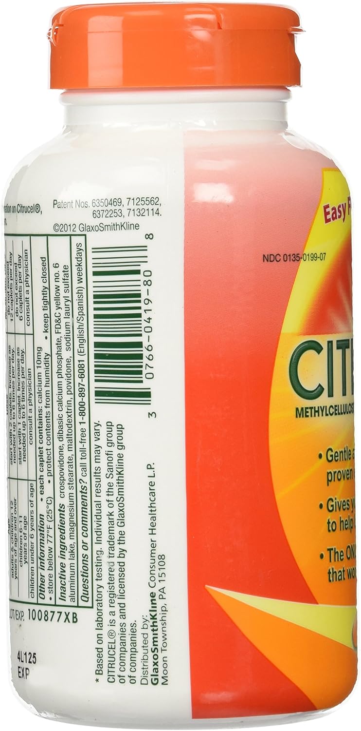 240 Caplets of Citrucel Fiber Therapy 500 mg for Digestive Regularity