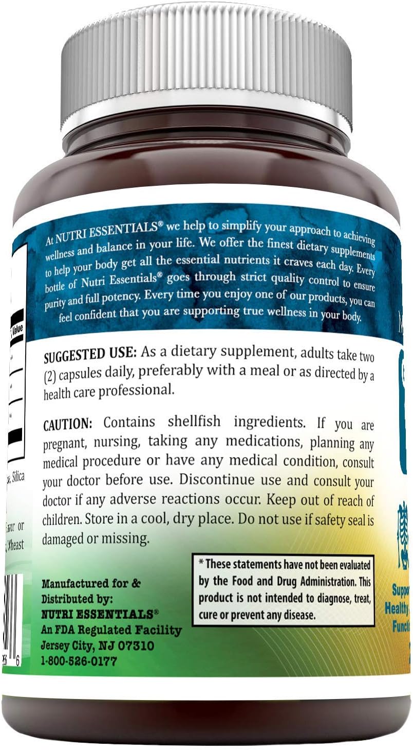 240 Capsules Nutri Essentials Glucosamine Chondroitin MSM - Supports Healthy Joints, Cartilage, and Connective Tissue - Promotes Comfort and Flexibility