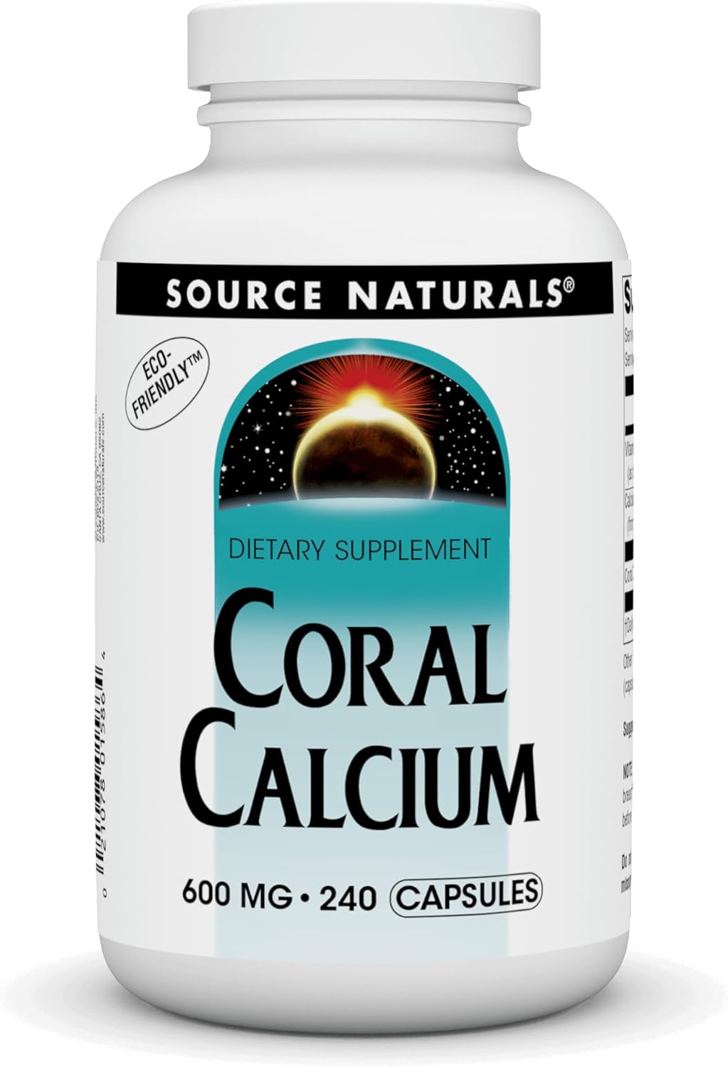240 Capsules Source Naturals Coral Calcium Supplement 600mg - Bone Health & pH Balance Support