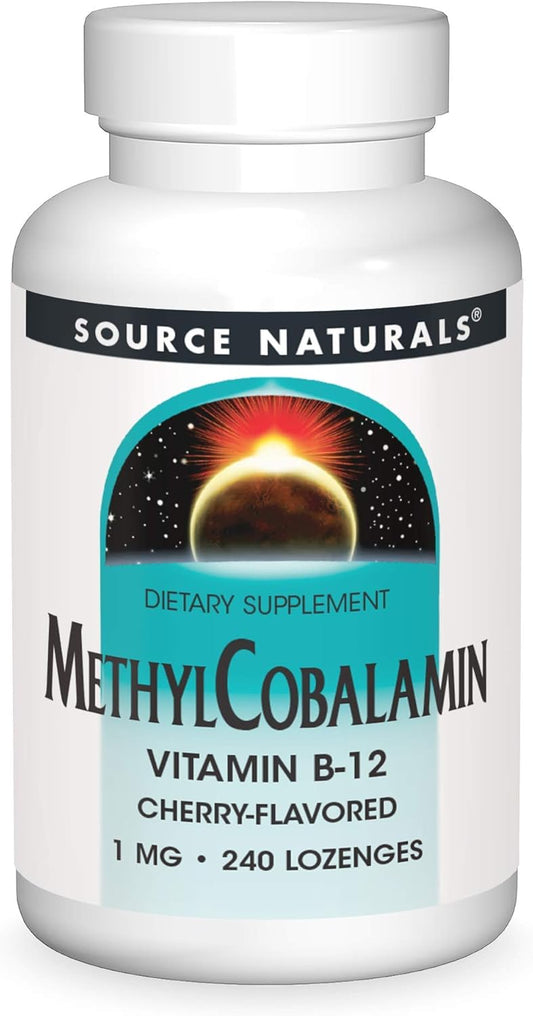 240 Cherry-Flavored MethylCobalamin Vitamin B-12 Lozenges, 1 mg by Source Naturals