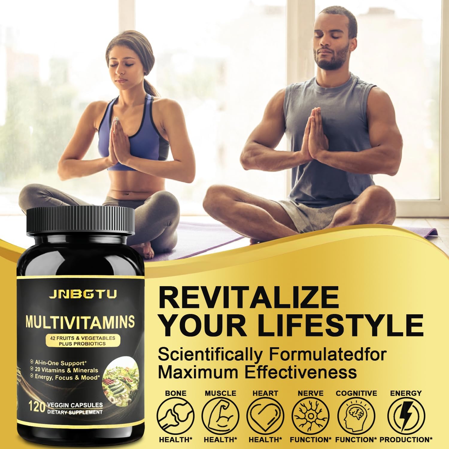 240 Count JNBGTU Myo-Inositol, Magnesium Glycinate, D-Chiro Inositol, Omega-3, Zinc, Vitamin D3 Multivitamin/Multimineral Supplement