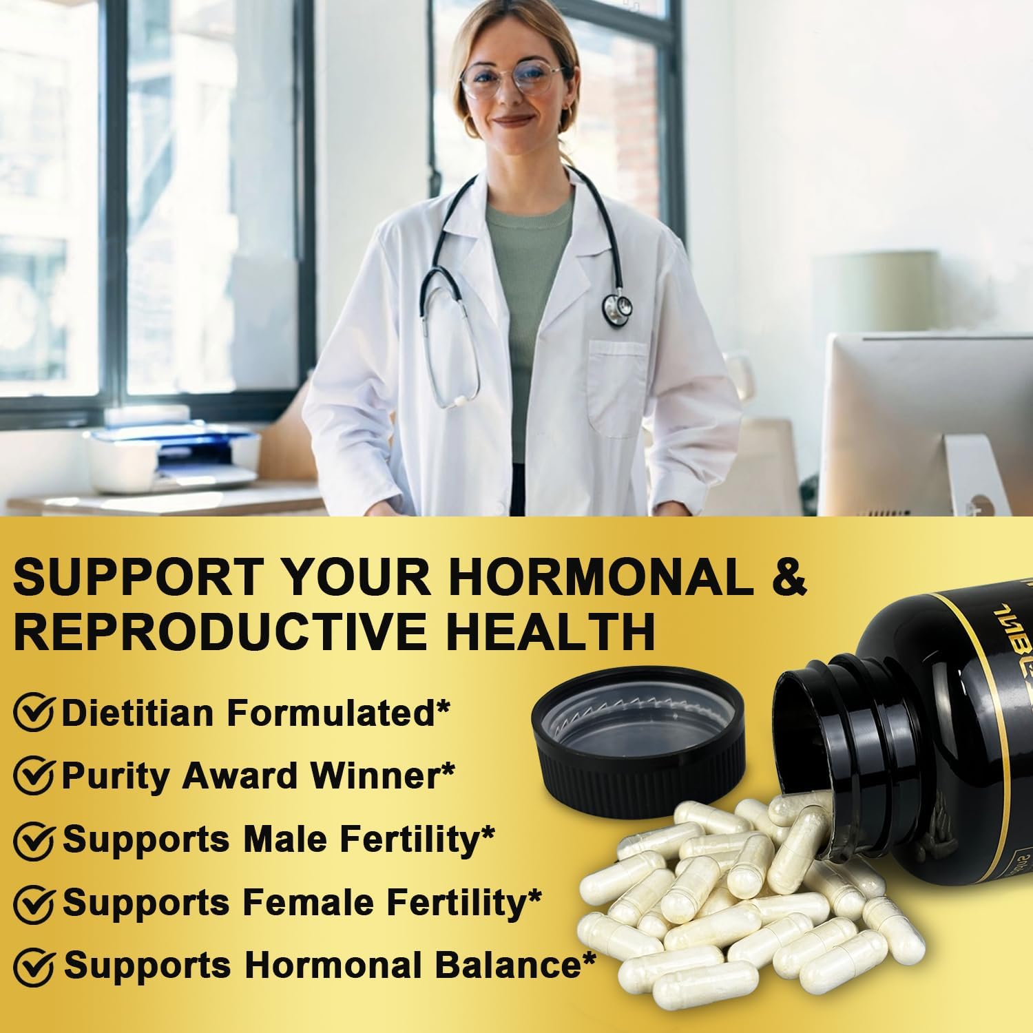 240 Count JNBGTU Myo-Inositol, Magnesium Glycinate, D-Chiro Inositol, Omega-3, Zinc, Vitamin D3 Multivitamin/Multimineral Supplement