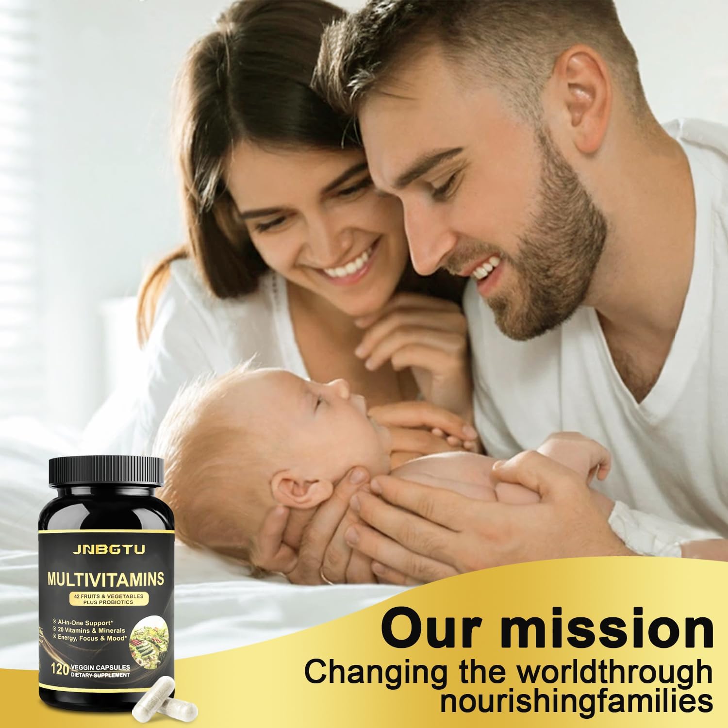 240 Count JNBGTU Myo-Inositol, Magnesium Glycinate, D-Chiro Inositol, Omega-3, Zinc, Vitamin D3 Multivitamin/Multimineral Supplement