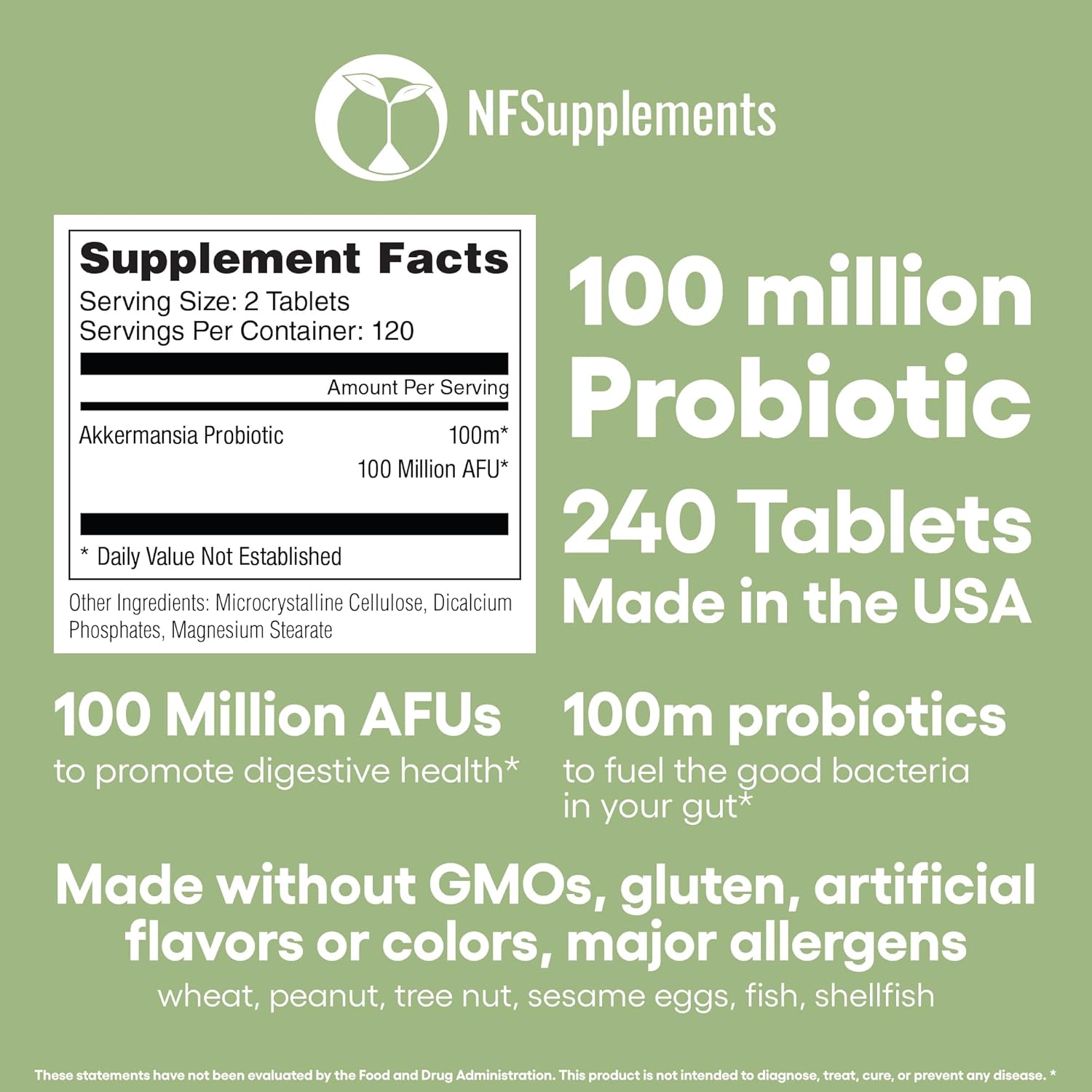 240 Tablets Akkermansia Muciniphila Probiotic Supplement for Gut Health - 100 Million AFU Probiotics for Men & Women - Made in USA - BoostGo Australia