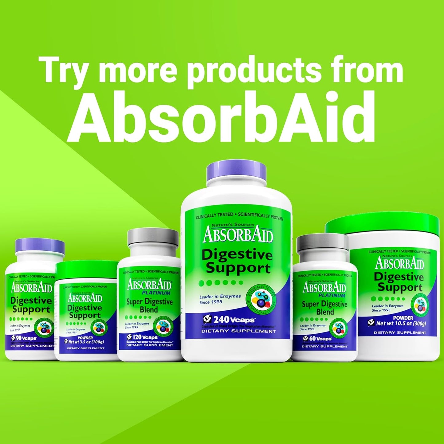 240 Veggie Capsules of AbsorbAid Original Formula Digestive Support Enzyme Supplement