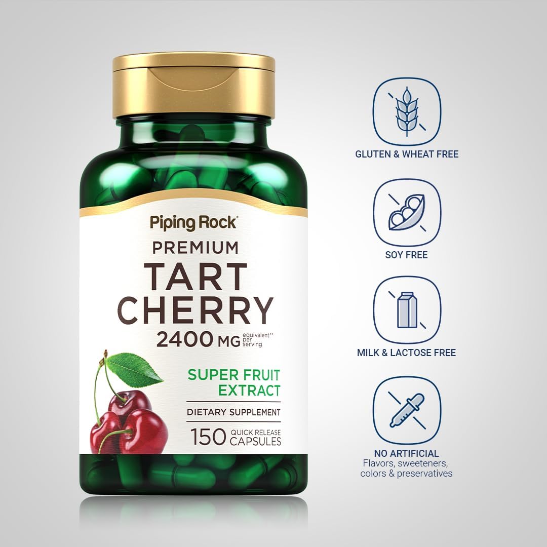 2400mg Tart Cherry Extract Capsules - 150 Pills | Premium Super Fruit Supplement | Non-GMO, Gluten Free