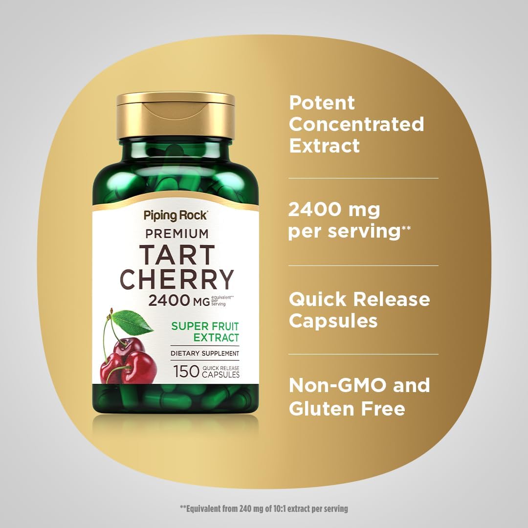 2400mg Tart Cherry Extract Capsules - 150 Pills | Premium Super Fruit Supplement | Non-GMO, Gluten Free