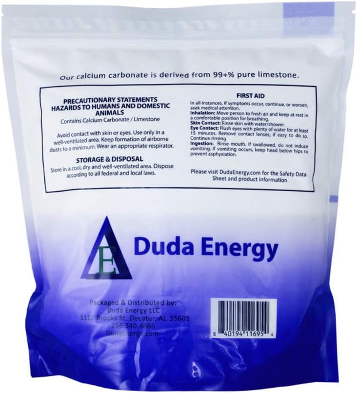 25 lb Duda Energy Food Grade Calcium Carbonate Powder - 97%+ Purity from Ground Limestone
