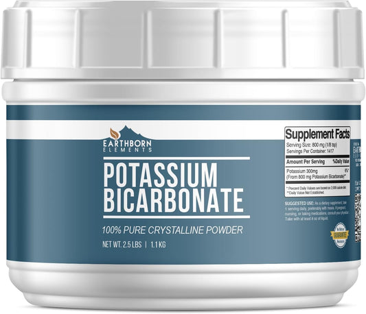 2.5 lb Tub of Pure & Undiluted Potassium Bicarbonate by Earthborn Elements