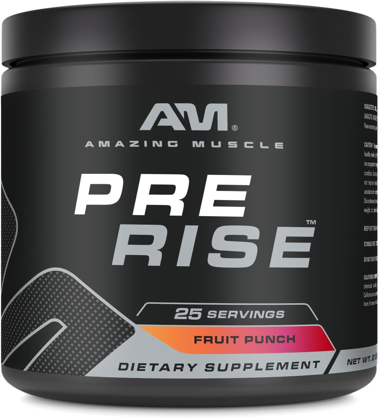 25 Servings of Fruit Punch Pre-Workout Powder with Caffeine & Beta-Alanine for Men & Women by Amazing Muscle