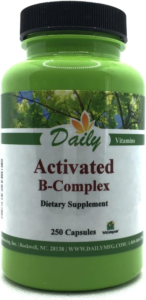 250 Capsules of Daily Manufacturing Activated B-Complex with Activated Multi B Vitamins