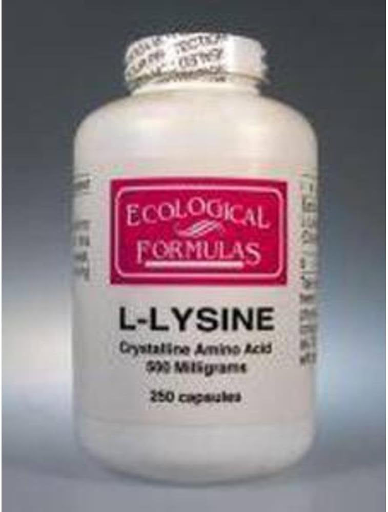 250 Capsules of Ecological Formulas L-Lysine 500mg Dietary Supplement