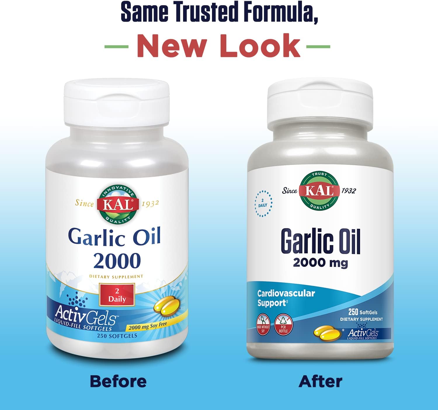 250 Count KAL Garlic Oil 2000 Softgels for Heart Health and Immune Support