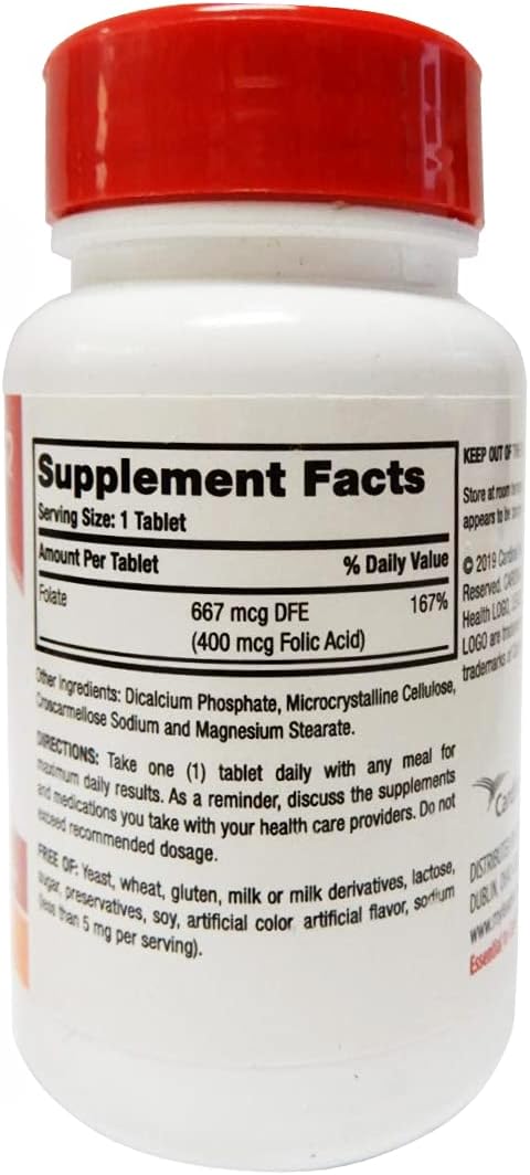 250 Count of Leader Folic Acid 400mcg Tablets