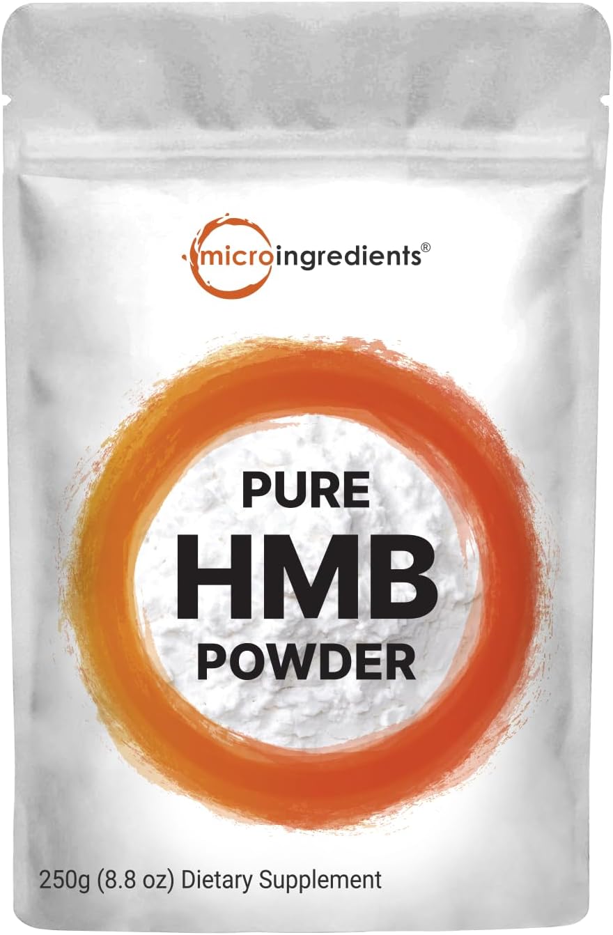 250 Grams Micro Ingredients Pure HMB Powder for Muscle Stamina, Endurance, and Strength - Non-GMO, Vegan