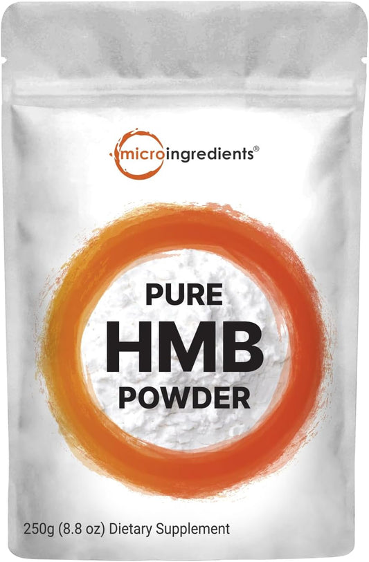 250 Grams Micro Ingredients Pure HMB Powder for Muscle Stamina, Endurance, and Strength - Non-GMO, Vegan