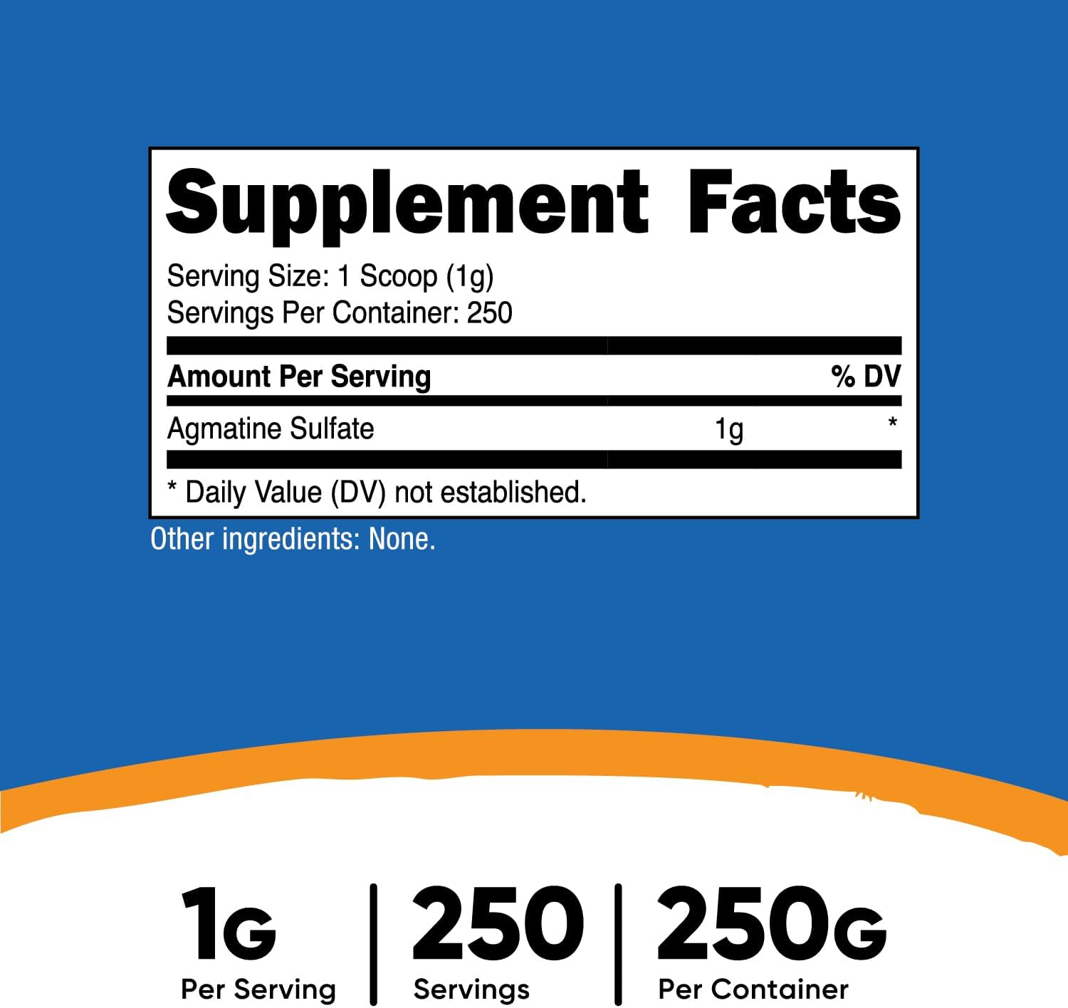 250 Grams of Nutricost Pure Agmatine Sulfate Powder - High-Quality Supplement - BoostGo Australia
