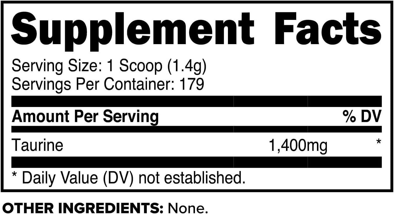 250 Grams PrimaForce Taurine Powder - Non-GMO & Gluten-Free Dietary Supplement
