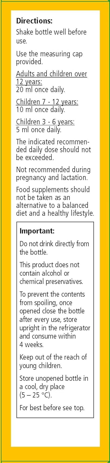 250 ml Floradix Liquid Vitamin B Complex Formula - Natural Energy & Metabolism Boost - Iron-Free Supplement for Adults & Kids