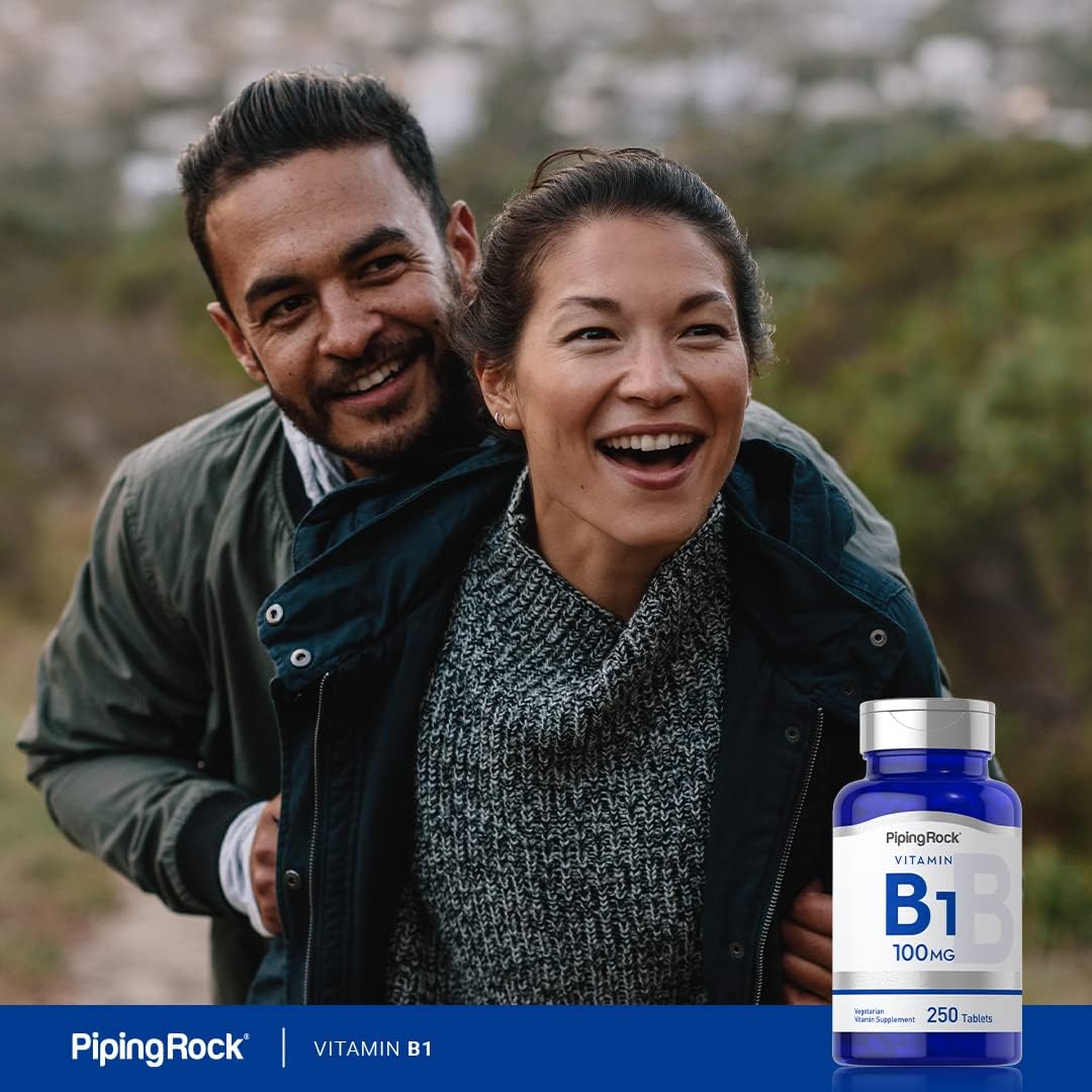 250 Tablets of Piping Rock Vitamin B1 100mg Thiamine Supplement - Vegetarian, Non-GMO, Gluten Free