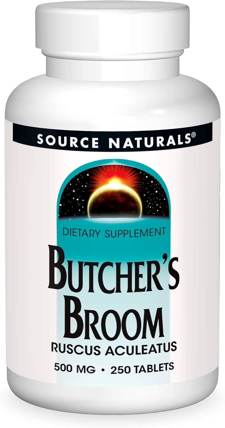 250 Tablets of Source Naturals Butcher's Broom (Ruscus Aculeatus) Dietary Supplement