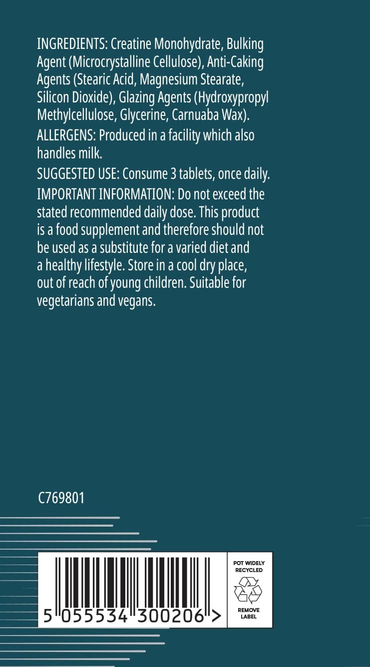 250 Unflavoured Creatine Monohydrate Tablets by MyProtein