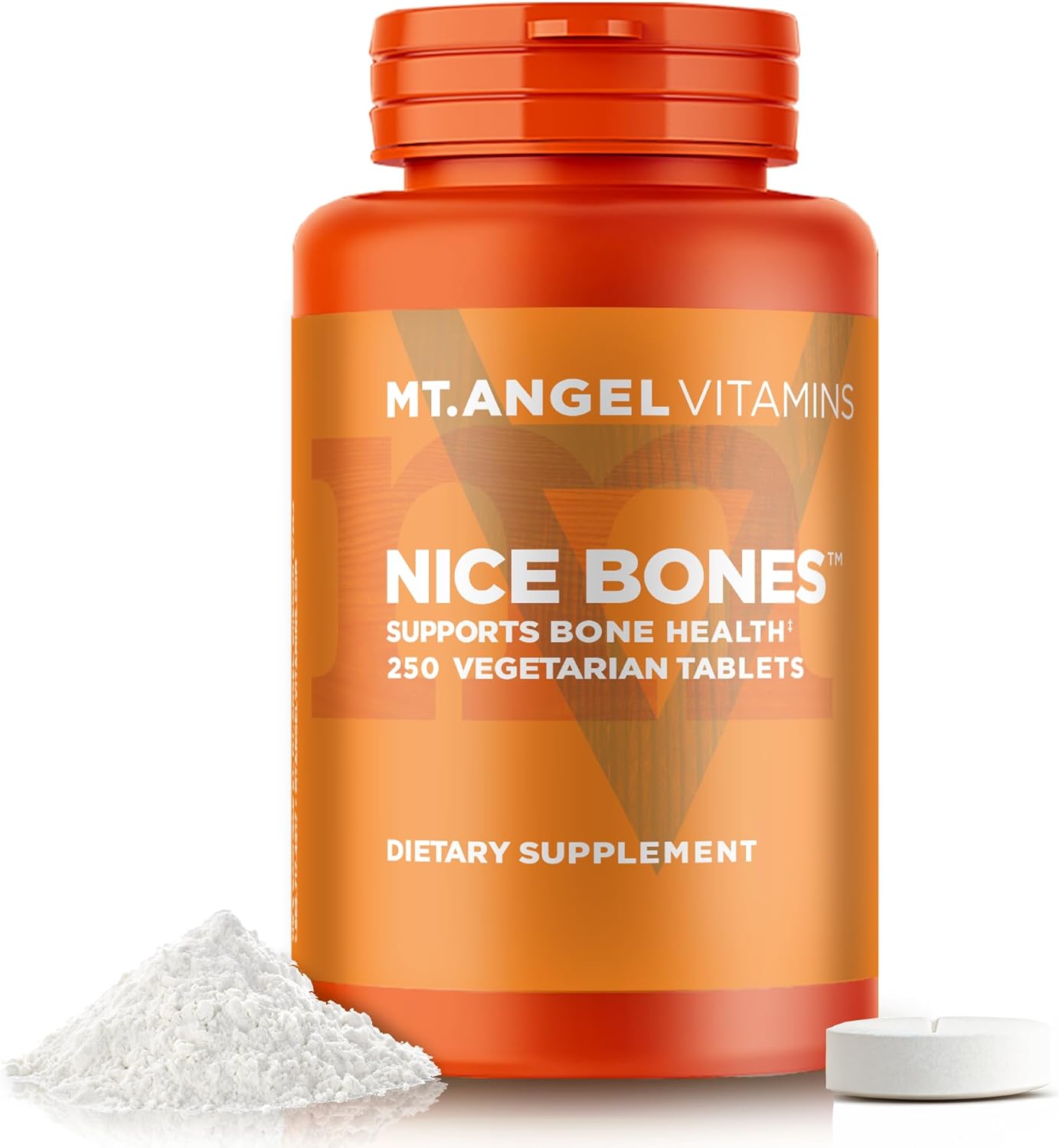 250 Vegetarian Tablets of Mt. Angel Vitamins for Stronger Bones and Bone Health Support
