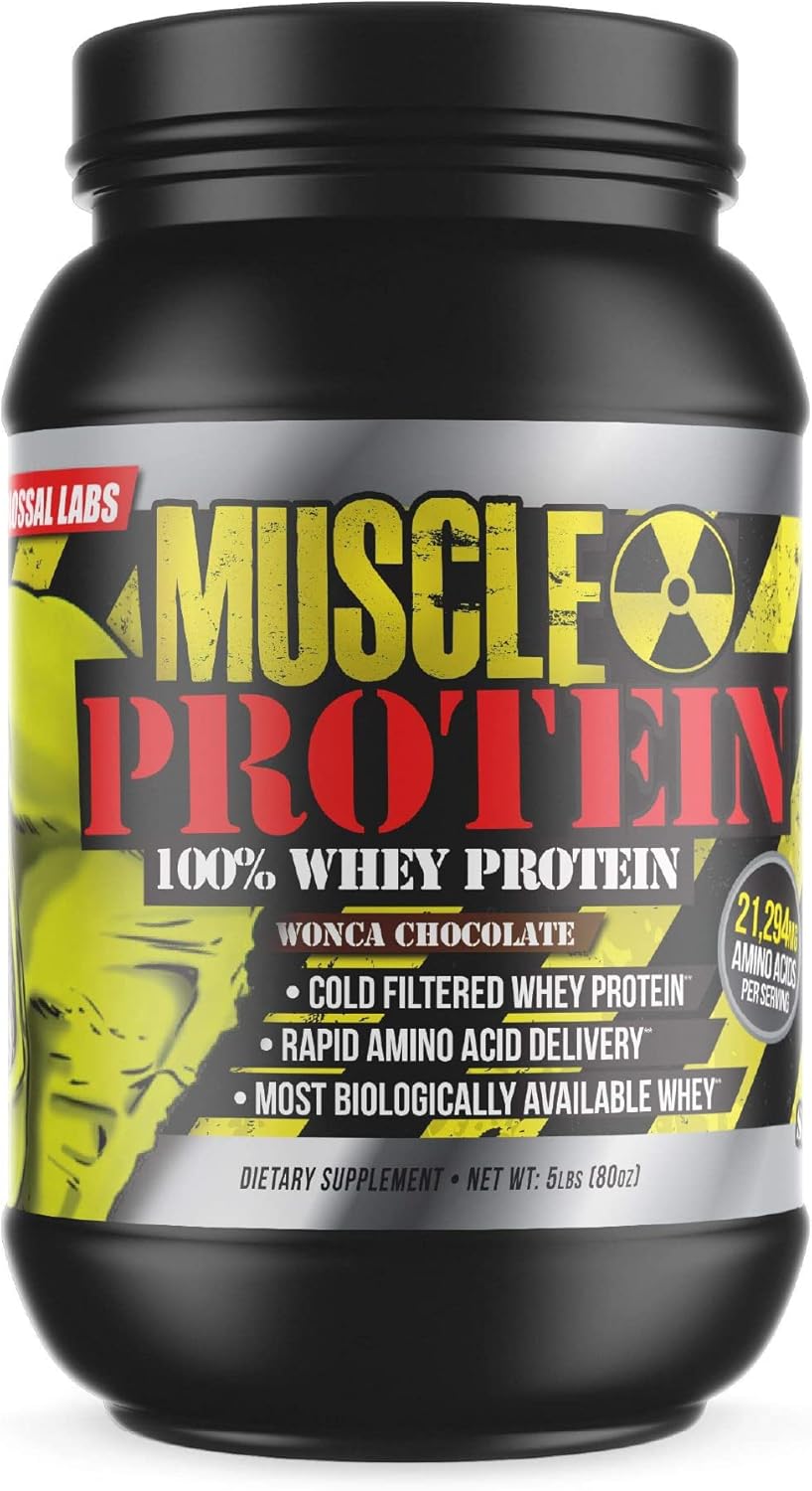 25,000mg Amino Acids Chocolate Whey Protein Powder - 5 lbs - Colossal Labs