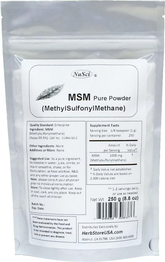 250g NuSci MSM Methylsulfonylmethane Pure Powder Supplement