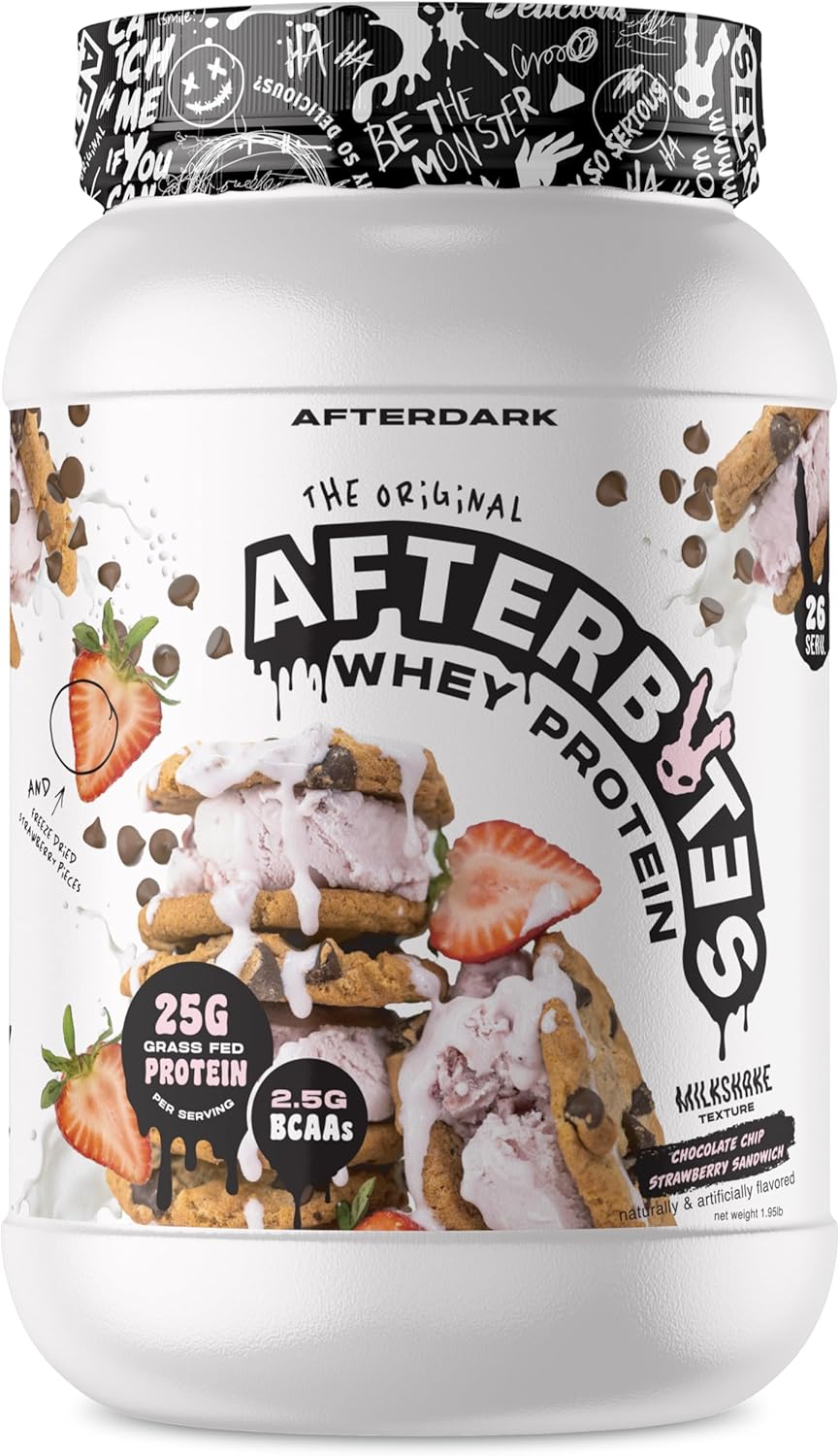 25g BCAA Isolate Whey Protein Powder, USA Made, Strawberry Cookie Sandwich Flavor, Easy to Dissolve, No Artificial Colors, 26 Servings