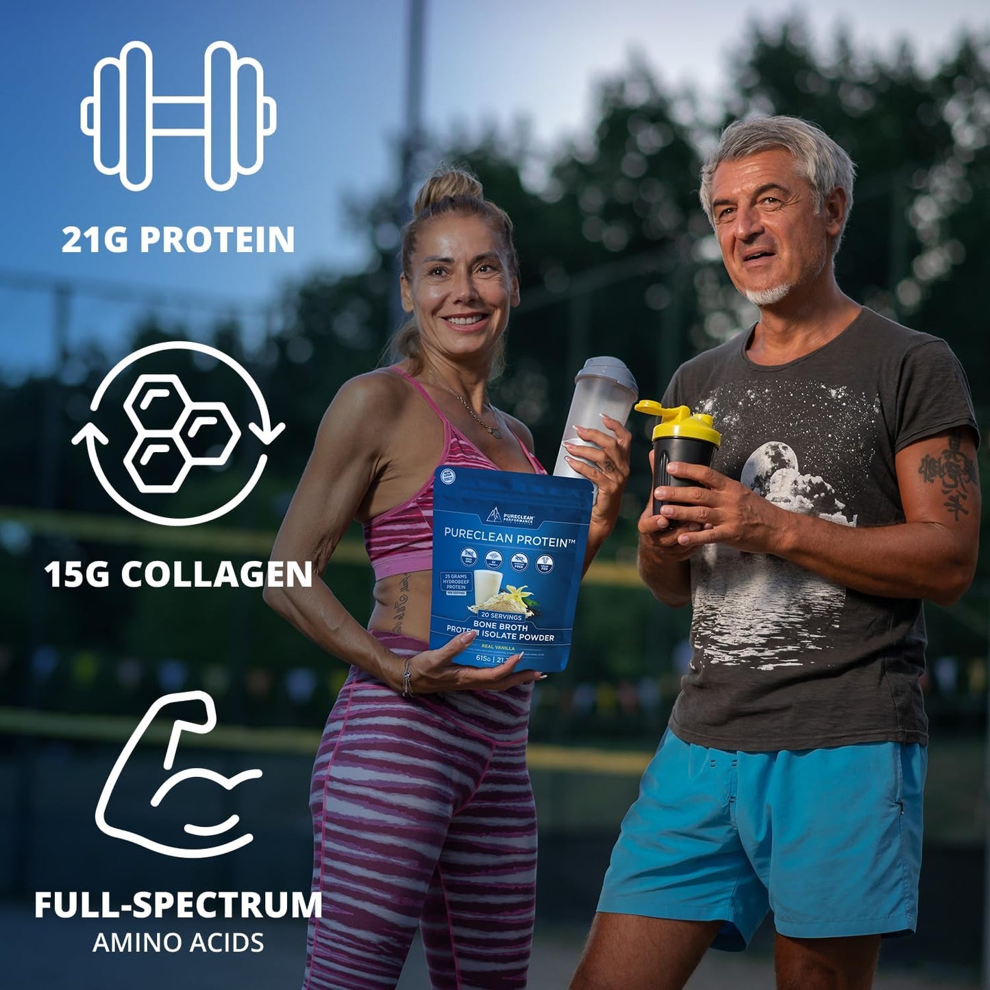 25G Grass Fed Beef Bone Broth Protein with Collagen Peptides - Paleo & Keto-Friendly Vanilla Protein Powder - Gluten-Free, Sugar-Free Dairy-Free - 615g