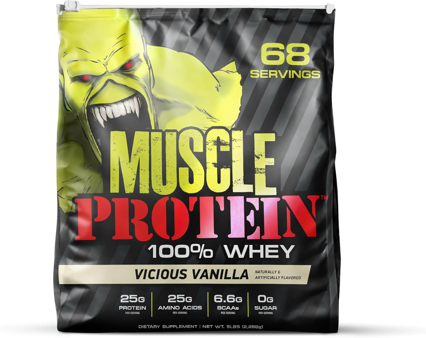 25g Pure Protein Vanilla Whey Powder - 5 lbs, Cold Filtered, 6.6g BCAAs
