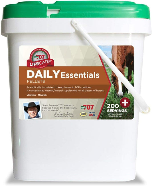 25lb Bucket of Formula 707 Daily Essentials Equine Supplement - Essential Vitamins and Minerals for Optimal Horse Health and Condition