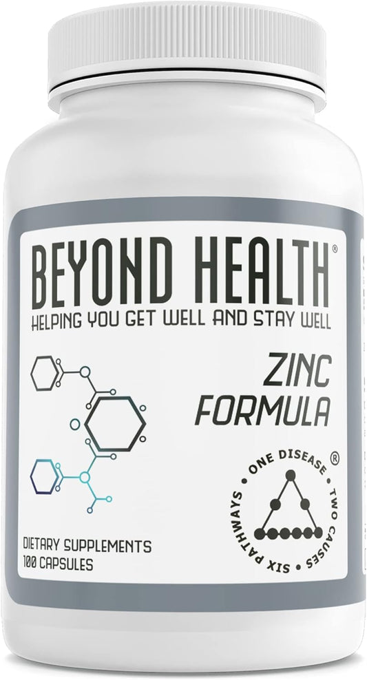 25mg Zinc Formula Capsules for Immune Support and Antioxidant Benefits - 100 Count