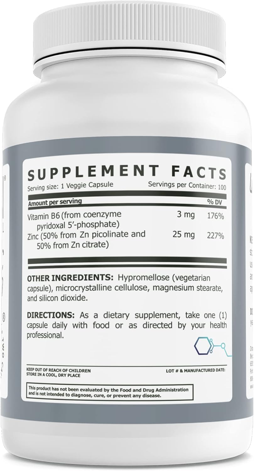 25mg Zinc Formula Capsules for Immune Support and Antioxidant Benefits - 100 Count