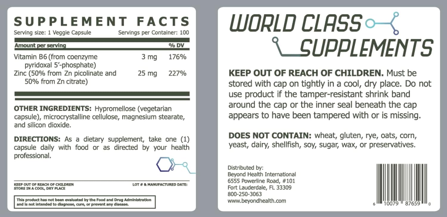 25mg Zinc Formula Capsules for Immune Support and Antioxidant Benefits - 100 Count