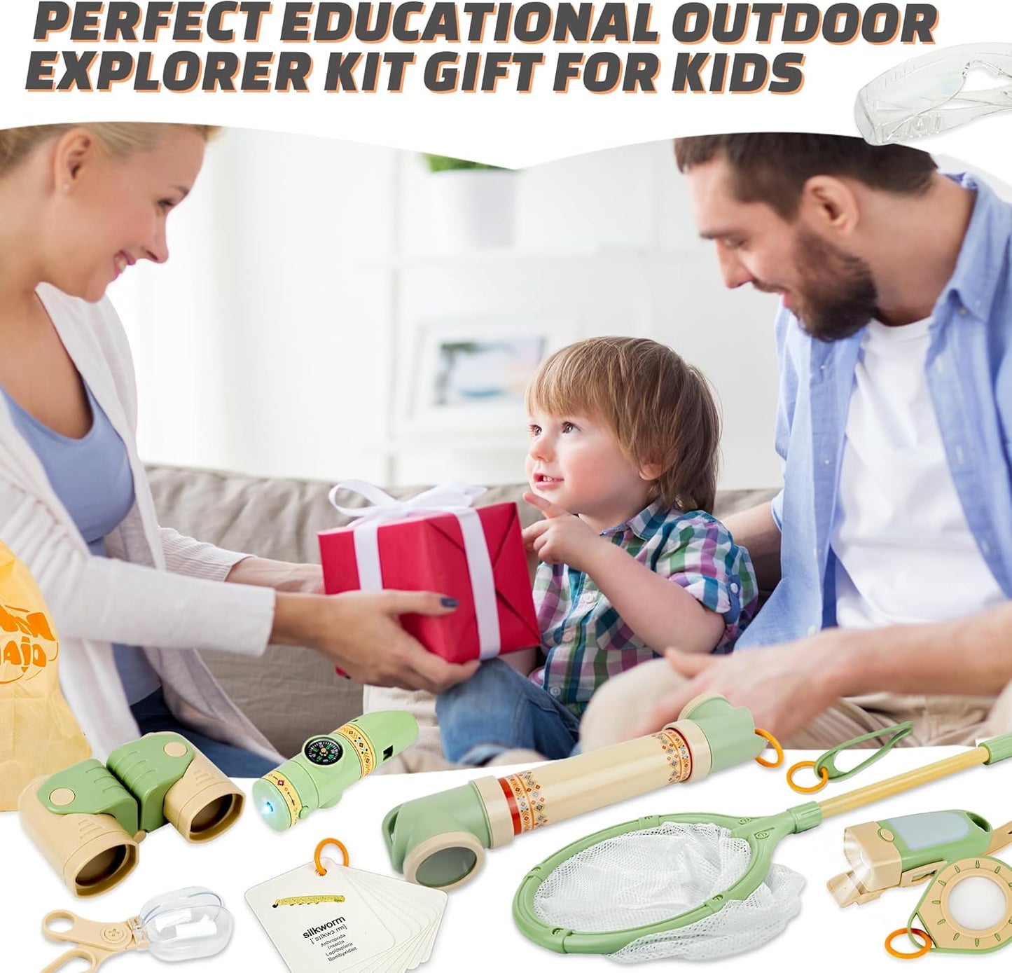 27-Piece SMILESSKIDDO Outdoor Explorer & Bug Catching Kit for Kids 3+ - Nature Exploration Toys for Camping Adventure