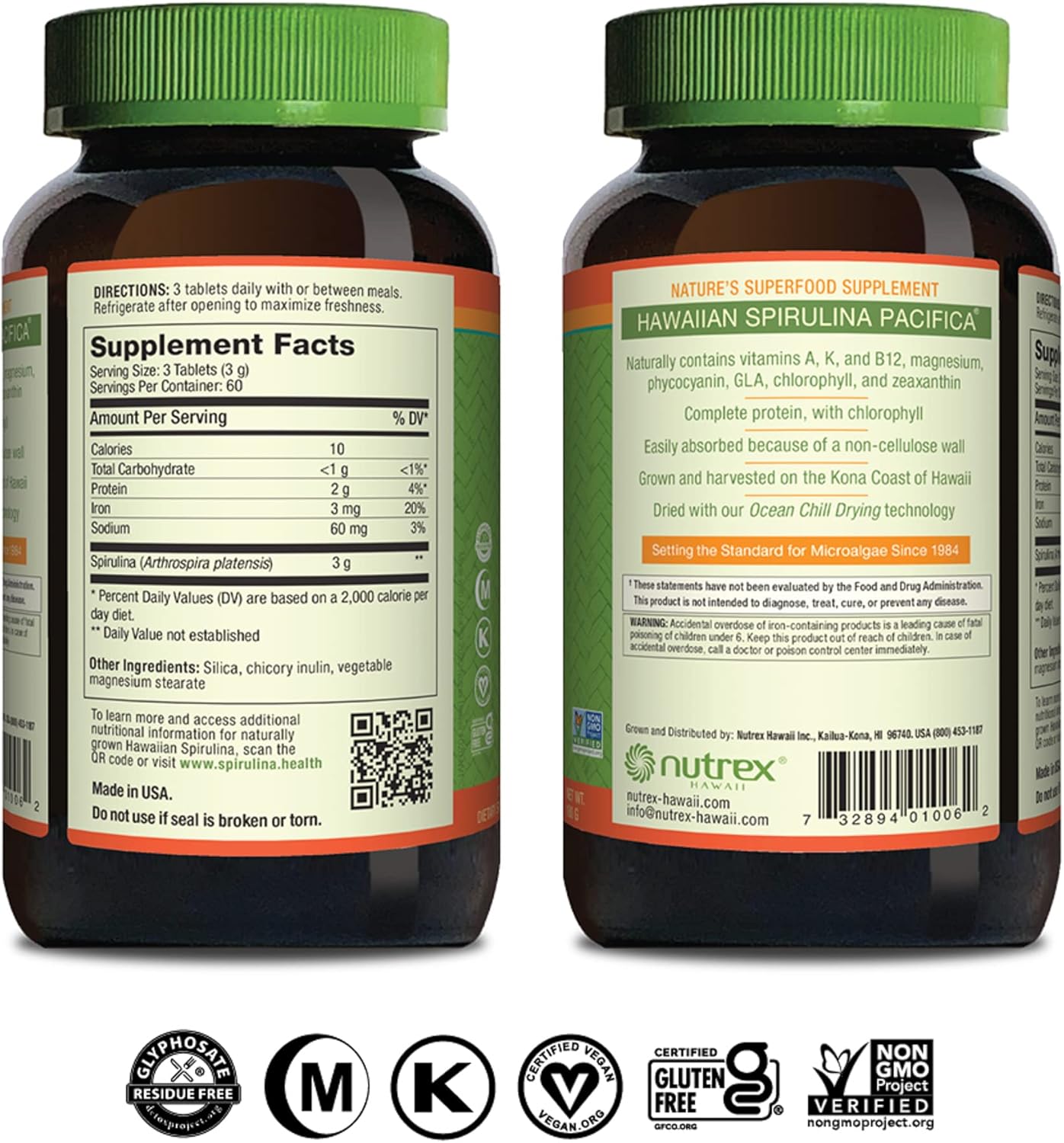 270 Count Nutrex BioAstin Hawaiian Astaxanthin 4mg + 180 Count Pure Hawaiian Spirulina 1000mg Tablets Bundle