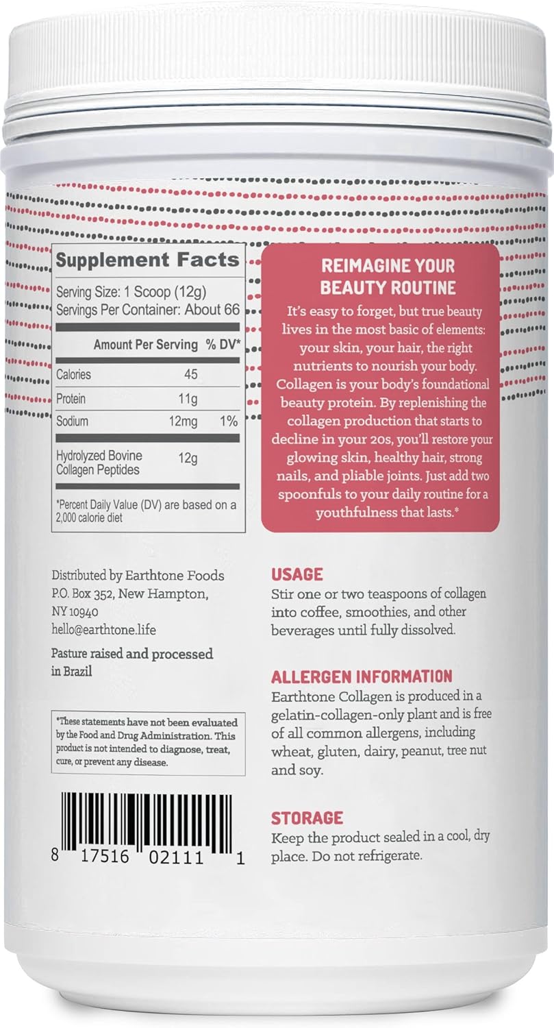 28 oz Grass-Fed Collagen Peptides Powder - Hydrolyzed Non-GMO Protein Supplement for Women and Men - Paleo & Keto Friendly