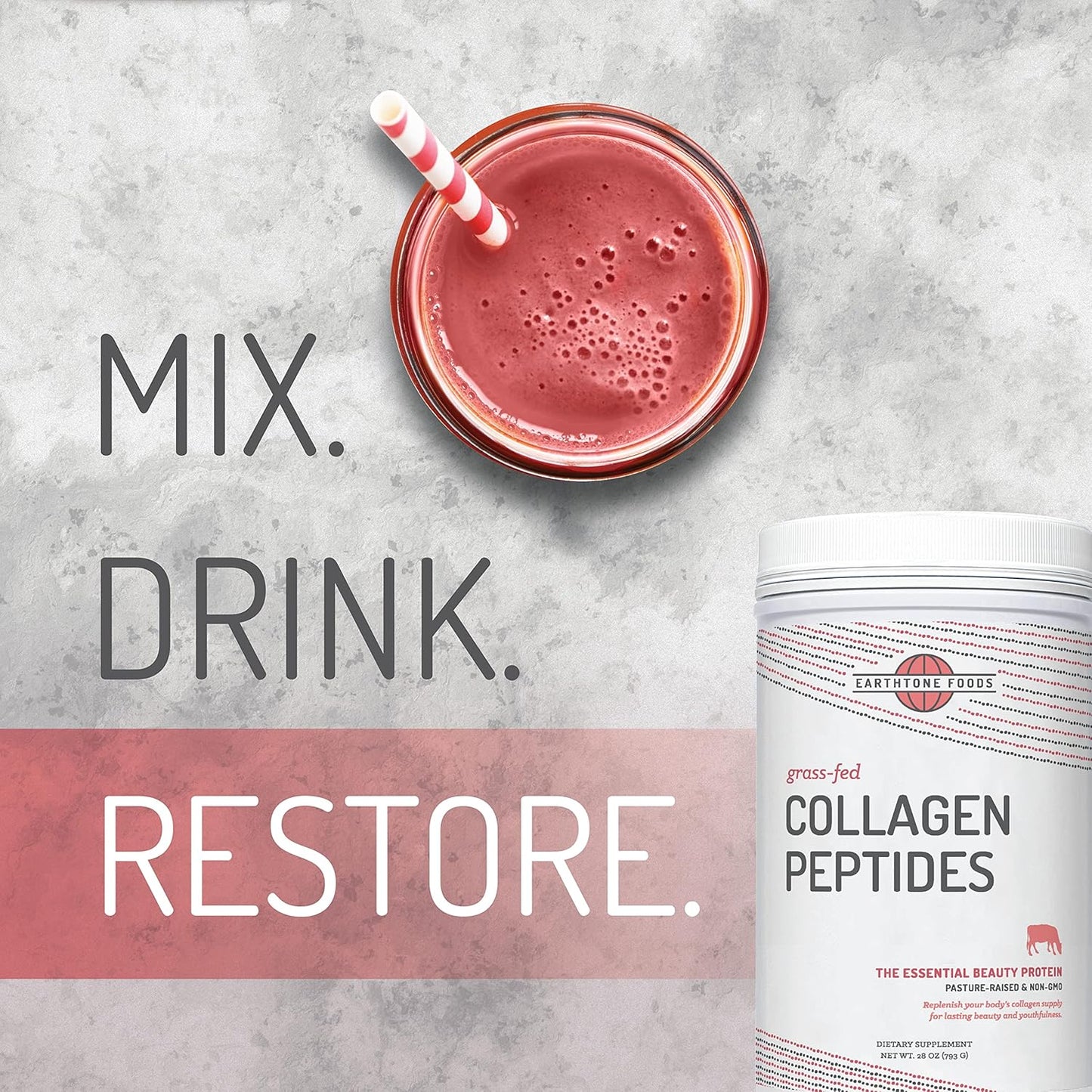 28 oz Grass-Fed Collagen Peptides Powder - Hydrolyzed Non-GMO Protein Supplement for Women and Men - Paleo & Keto Friendly