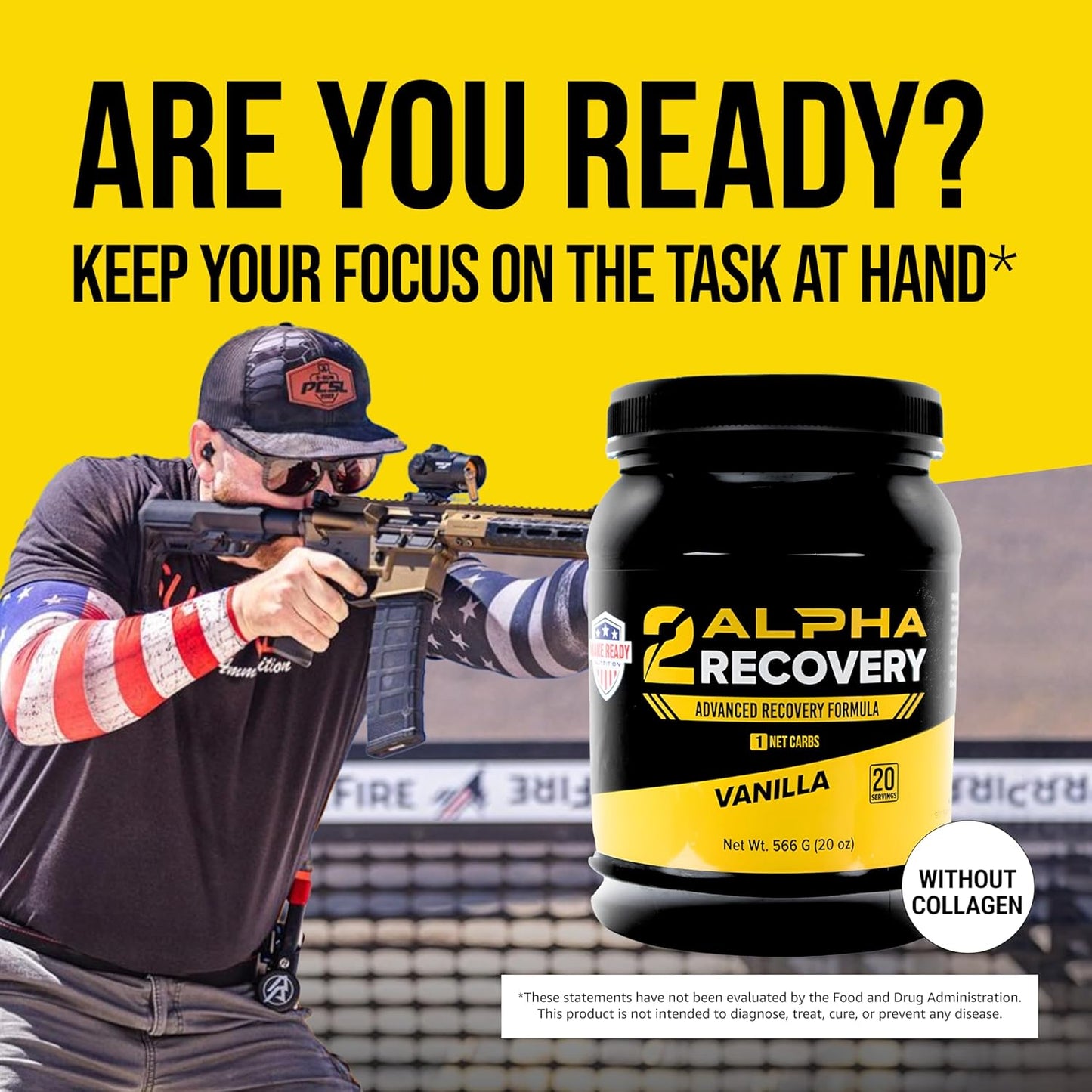 2ALPHA Recovery Vanilla Protein Shake - 25g Protein for Muscle Recovery with Hydrolyzed Whey Isolate and Essential Nutrients - 566g