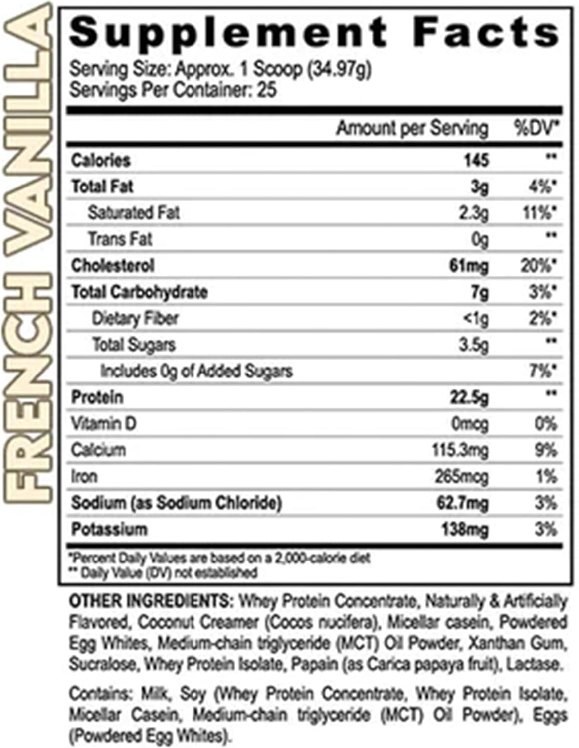 2LB Black Magic Multi-Source Protein with 23g Protein - Pre & Post Workout Blend - Whey, Egg Albumin, Casein, MCTs - French Vanilla Flavor