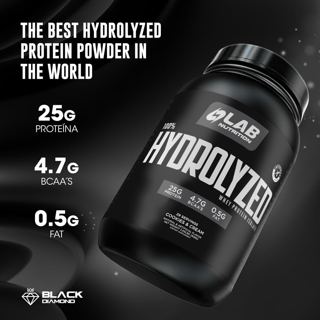 2lb Cookies and Cream Hydrolyzed Whey Protein Isolate - 25g Protein, Build Lean Muscle, Easy Digestion, Gluten & Lactose Free, Fast Absorption.