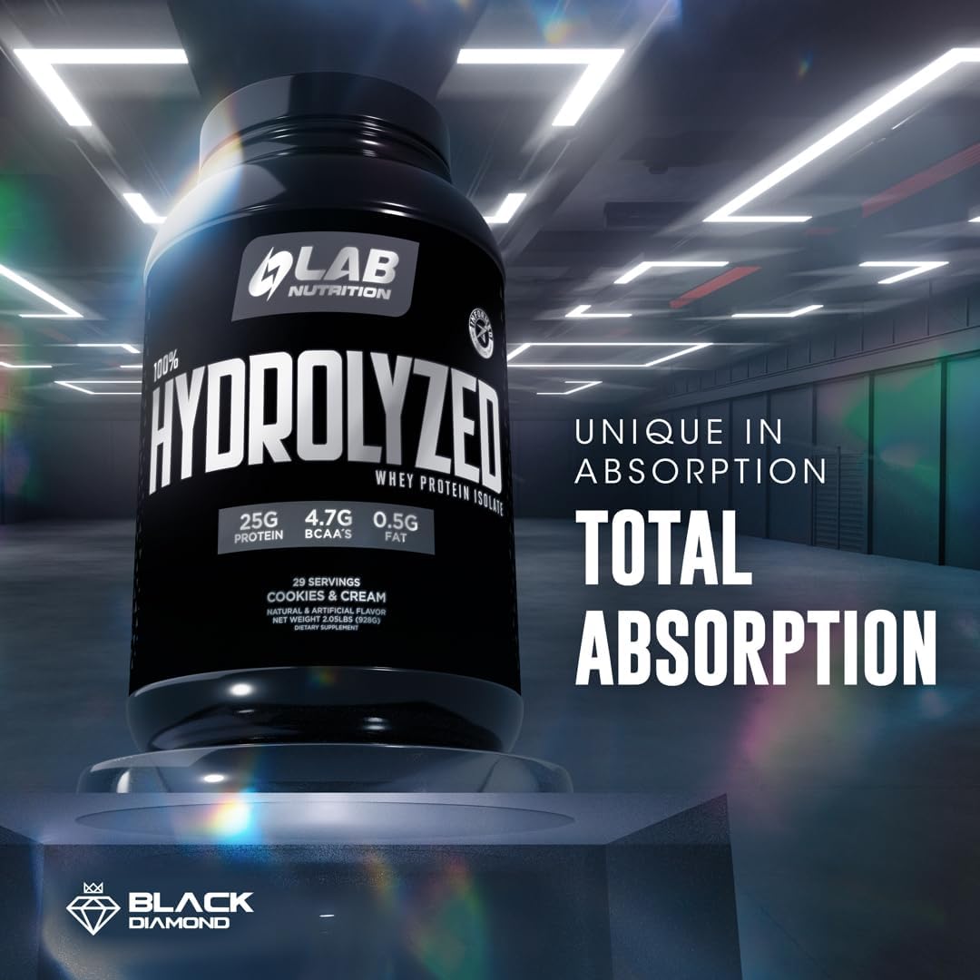 2lb Cookies and Cream Hydrolyzed Whey Protein Isolate - 25g Protein, Build Lean Muscle, Easy Digestion, Gluten & Lactose Free, Fast Absorption.