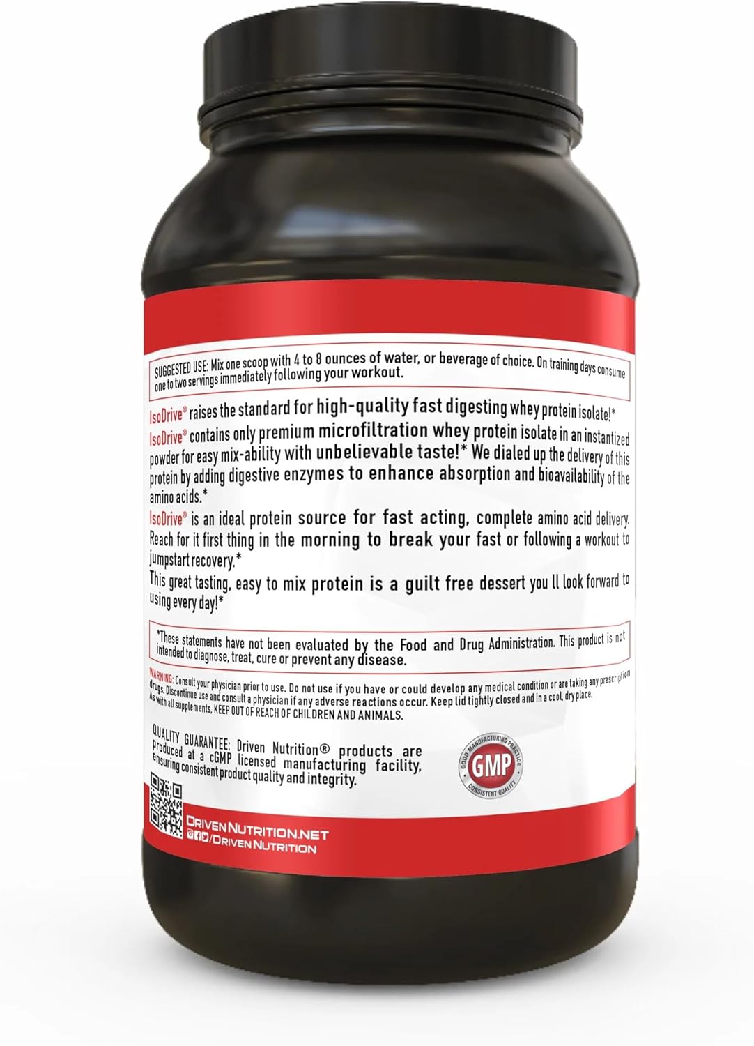 2lb Driven Nutrition ISODRIVE Premium Whey Isolate - Peanut Butter Lover Flavor