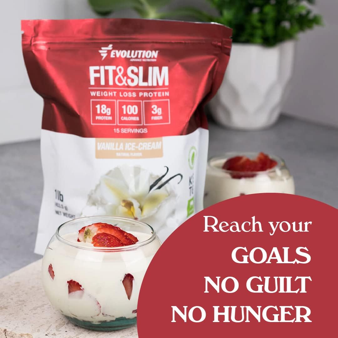 2lb Evolution Advance Nutrition Fit & Slim Blend + Resistance Loop Bands - Grass Fed Whey Protein Powder, Keto Approved, Non GMO, Vanilla Flavor.