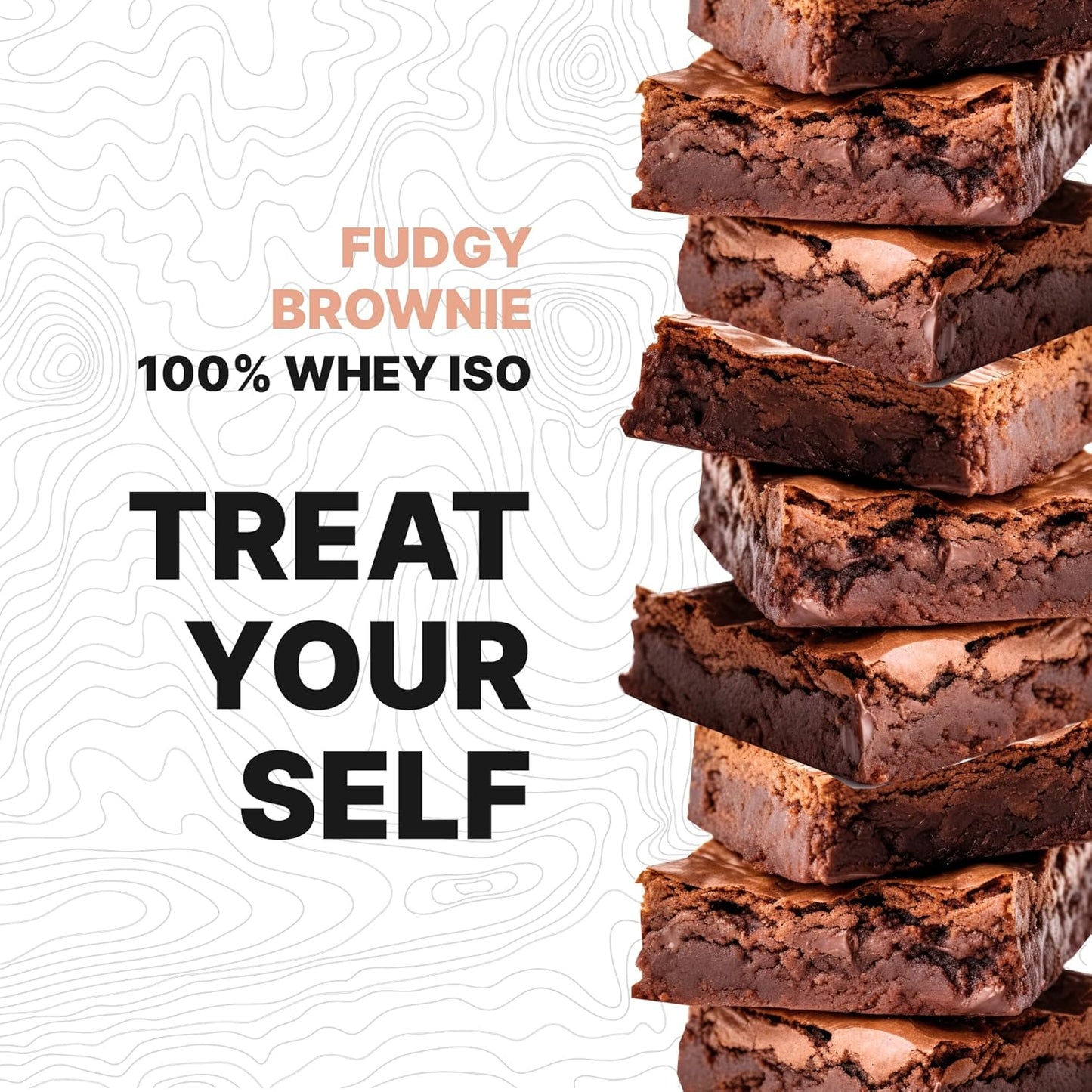 2LB Fudgy Brownie Flavored Whey Isolate Protein Powder - High Protein, Low Sugar Formula - 25g Protein, 1g Sugar - 30 Servings