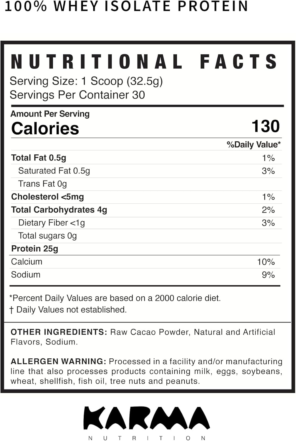 2LB Fudgy Brownie Flavored Whey Isolate Protein Powder - High Protein, Low Sugar Formula - 25g Protein, 1g Sugar - 30 Servings